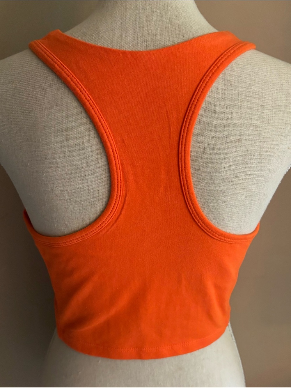 tek gear Essential Gear Bright Orange Ribbed Crop Tank Top - Picture 2 of 5